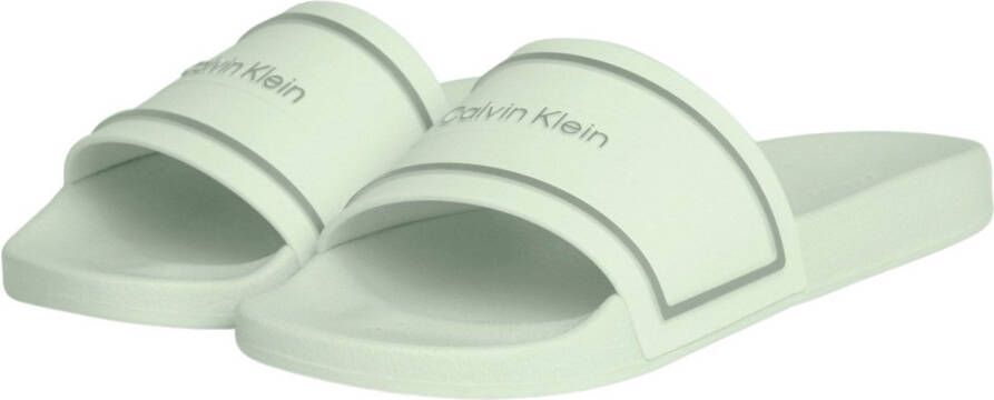 Calvin Klein Groene Slide Sandaal Comfort Stijl