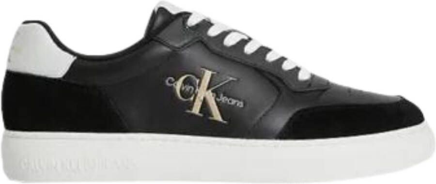 Calvin Klein Zwarte Polyester Sportieve Sneakers met Stijlvol Print Black Heren