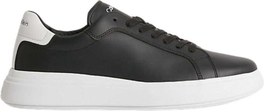 Calvin Klein Zwarte Leren Veterschoenen met Sportieve Vibes Black Dames