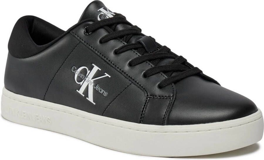 Calvin Klein Sneakers CLASSIC CUPSOLE LACEUP LOW LTH met contrastkleurige logoprint vrijetijdsschoen lage schoen veterschoen