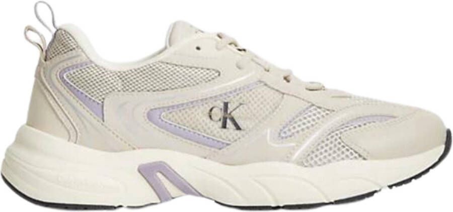 Calvin Klein Retro Tennis Su-Mesh Dames Sneakers Eggshell Lavender Aura - Foto 2