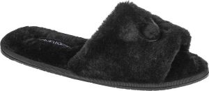 Calvin Klein Slipper Sandal Fur HW0HW00634-BAX Vrouwen Zwart Pantoffels
