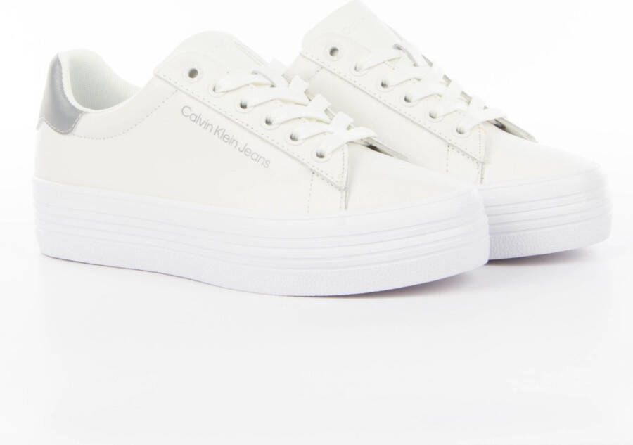 Calvin Klein Witte Platform Sneaker met Logo Print