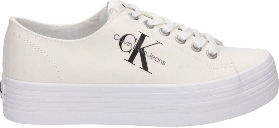 Opblazen Omringd Hoge blootstelling Calvin Klein Vulcanized Flatform Laceup Lage sneakers Dames Wit - Schoenen .nl