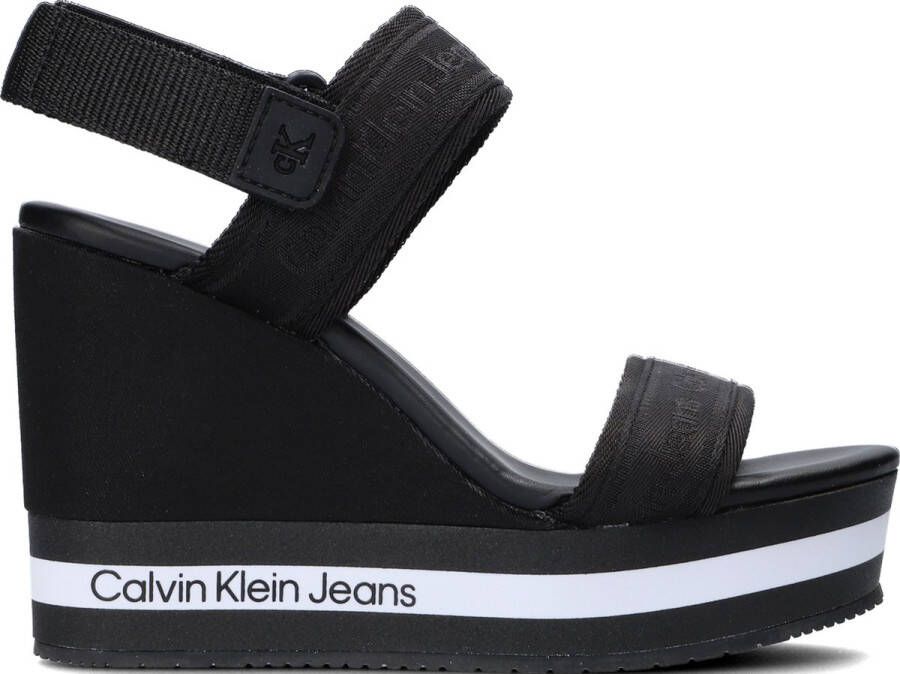 Calvin Klein Wedge Sandal Sling Sandalen Met Sleehak Dames Zwart