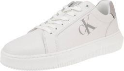 Calvin Klein Jeans Chunky Leren Sneakers met Rubberen Zool White Heren