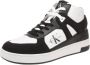 Calvin Klein YM0YM00883 Basket Cupsole Mid Heren Sneaker 01W-B.Wit-Zwart - Thumbnail 1