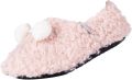 Camano Damesslippers bouclé-slippers knus warm zacht ballerina-vorm antislip gripvaste zool comfortabel gezellig zacht gevoerd warm van binnen licht comfortabele slippers huisschoenen - Roze