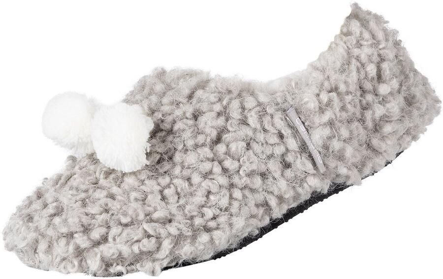 Camano Damesslippers bouclé-slippers knus warm zacht ballerina-vorm antislip gripvaste zool comfortabel gezellig zacht gevoerd warm van binnen licht comfortabele slippers huisschoenen