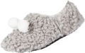 Camano Damesslippers bouclé-slippers knus warm zacht ballerina-vorm antislip gripvaste zool comfortabel gezellig zacht gevoerd warm van binnen licht comfortabele slippers huisschoenen - Lichtgrijs