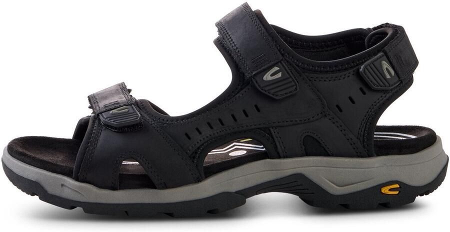 Camel Active Leren sandaal met profielzool van TPR Maat menswear-40 Zwart