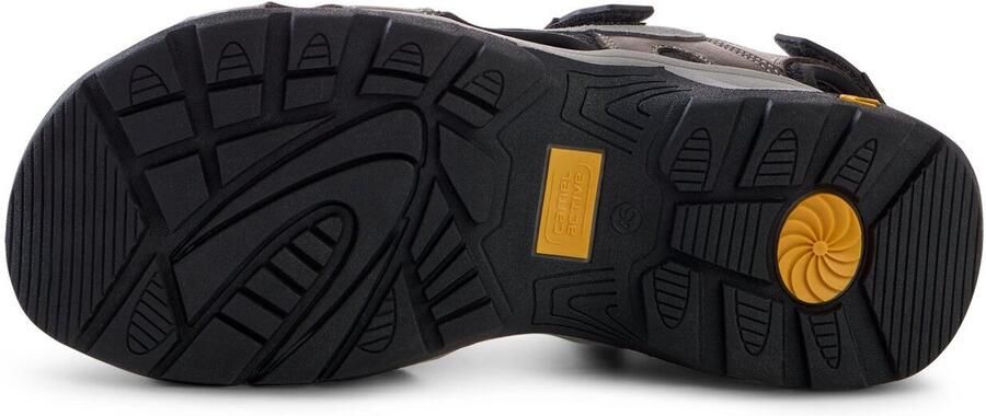 Camel Active Leren sandaal met profielzool van TPR Maat menswear-45 Grijs