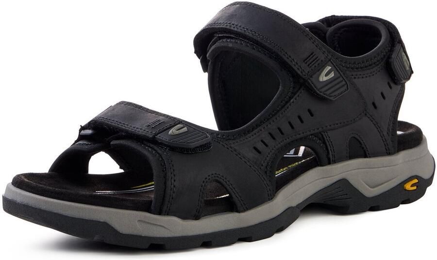 Camel Active Leren sandaal met profielzool van TPR Maat menswear-43 Zwart - Foto 2