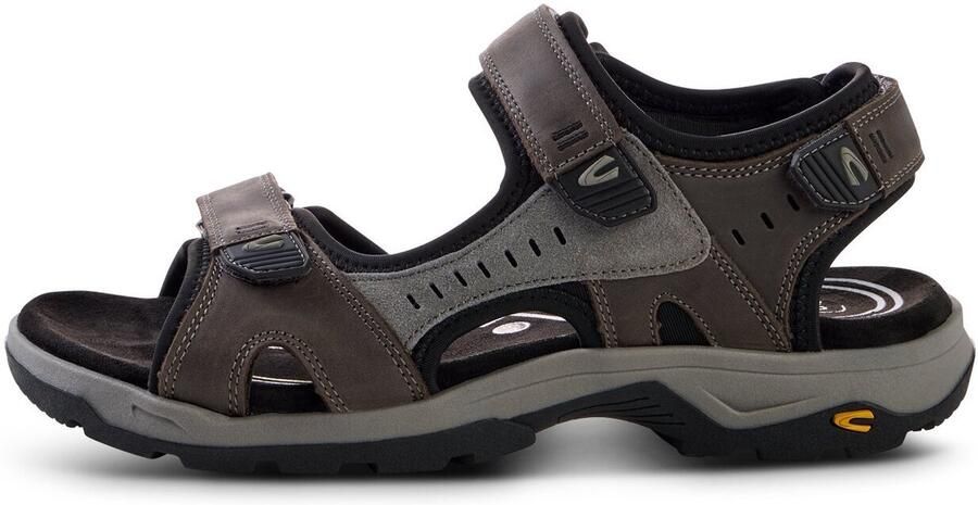Camel Active Leren sandaal met profielzool van TPR Maat menswear-44 Grijs