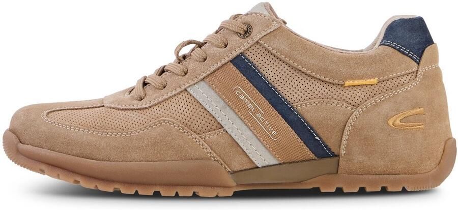 Camel Active Leren sneakers met klassieke vetersluiting Maat menswear-45 Beige