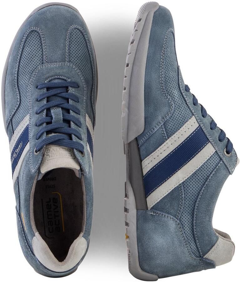 Camel Active Leren sneakers met klassieke vetersluiting Maat menswear-42 Blauw