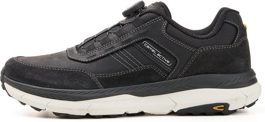 Camel Active Leren sneakers met textielvoering Maat Zwartmenswear