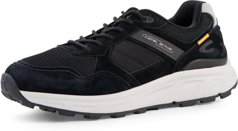 Camel Active Sneaker van nubuck en textielmix met comfortabele zool Maat Zwartmenswear