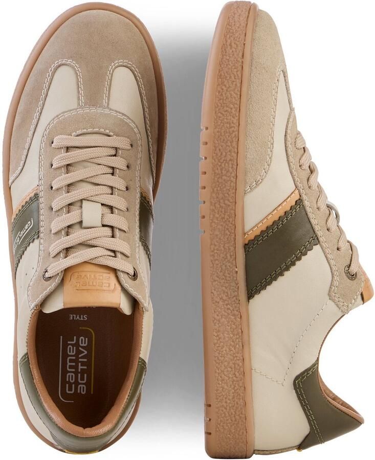 Camel Active Sneakers met kleurrijke designelementen Maat menswear-44 Beige-Groen