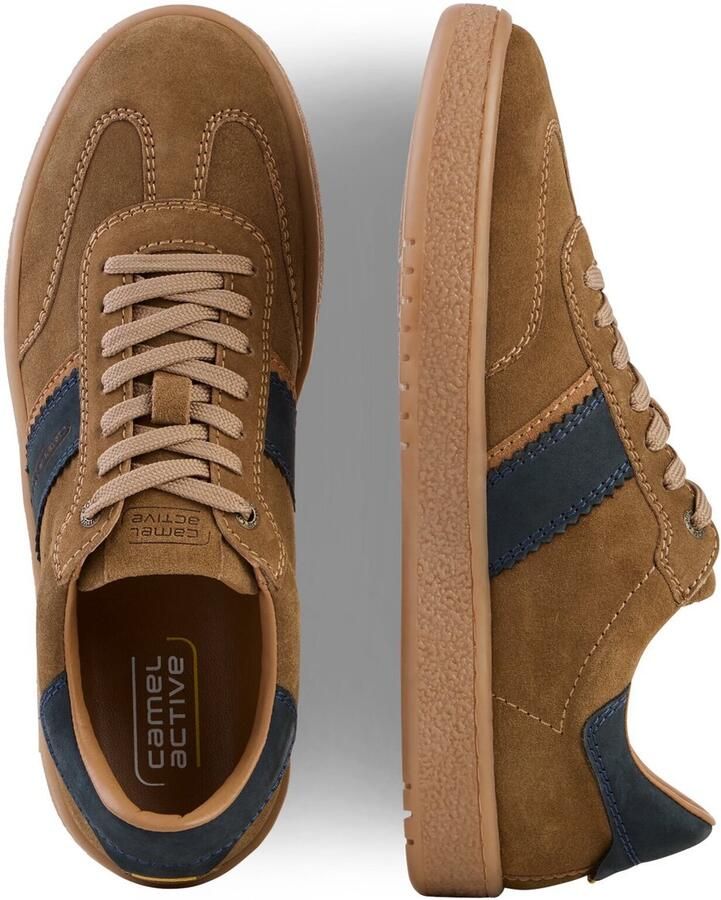Camel Active Sneakers van suèdeleer Maat menswear-46 Bruin-blauw