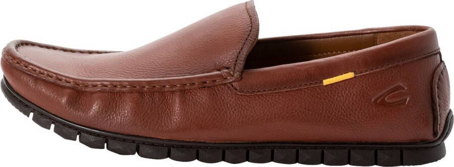 Camel Active Leren slippers met logo-embossing Maat menswear-43 Cognac