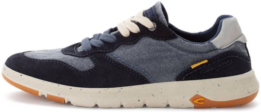 Camel Active Sneakers van used canvas en splitleer Maat menswear-43 Blauw