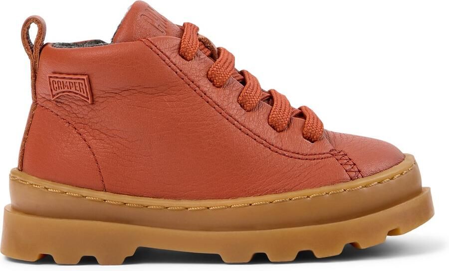Camper Brutius Leather Ankle Boots Kids Red Shoes