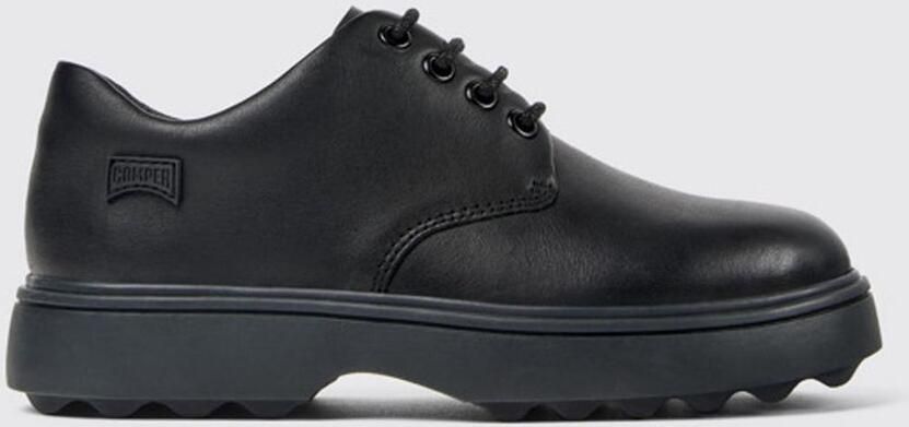 Camper Classic Lace-Up Shoes with Leather Uppers and Comfortable Outsole Kids