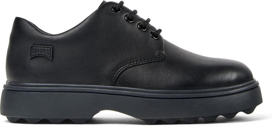 Camper Classic Lace-Up Shoes with Leather Uppers and Comfortable Outsole Kids