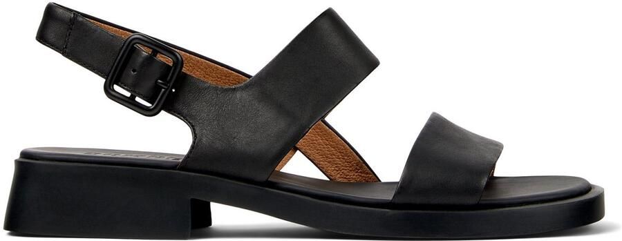 Camper Zwarte platte sandalen voor vrouwen Black Dames