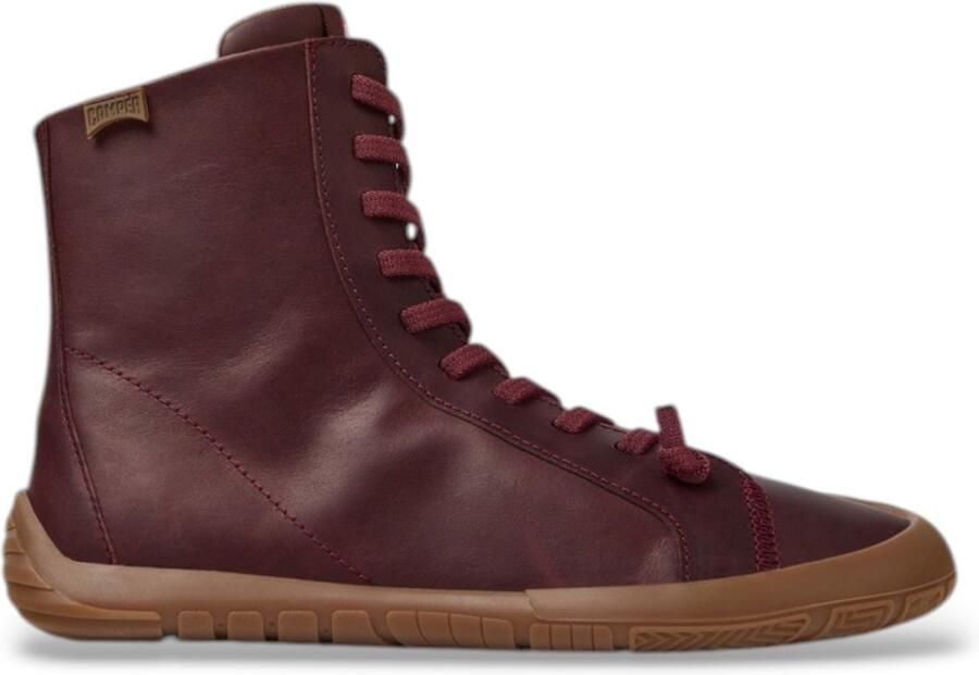 Camper Granaatrode Peu Path+ leren enkellaarsjes