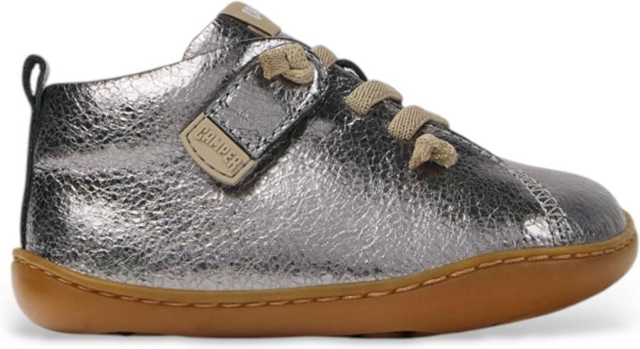 Camper Grijze Peu Leren Enkellaarsjes