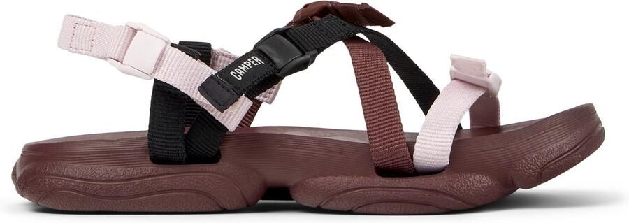 CAMPER Sandalen met riem ' Karst ' bruin rosa zwart