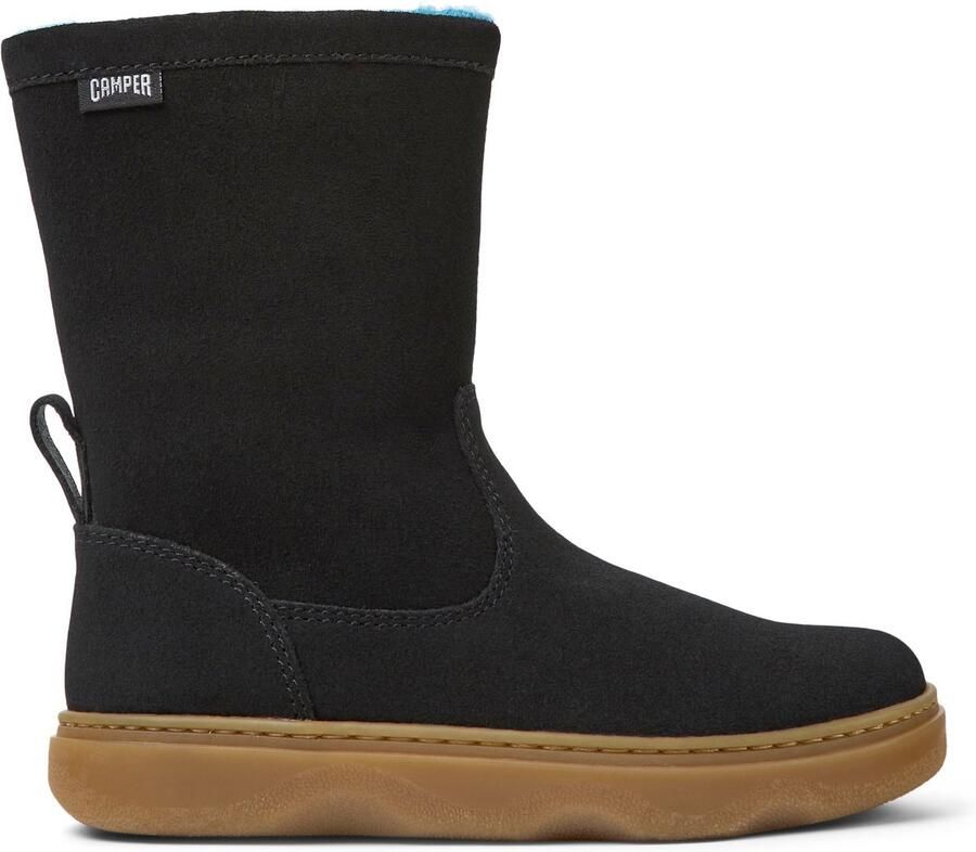 Camper Kids Suede Boots Warm Lining Black Shoes
