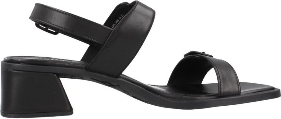 Camper Leather Buckle Sandals Low Block Heel Wo Black