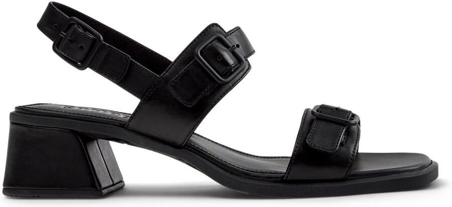 Camper Leather Buckle Block Heel Sandals Wo Black