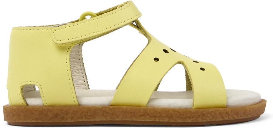 Camper Comfortable Leather Sandals with Hook-and-Loop Fastening and