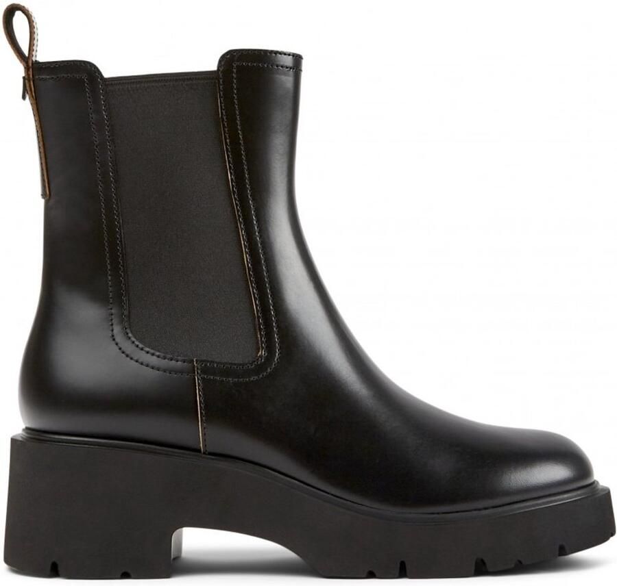 Camper Zwarte Leren Enkellaarzen Black Dames