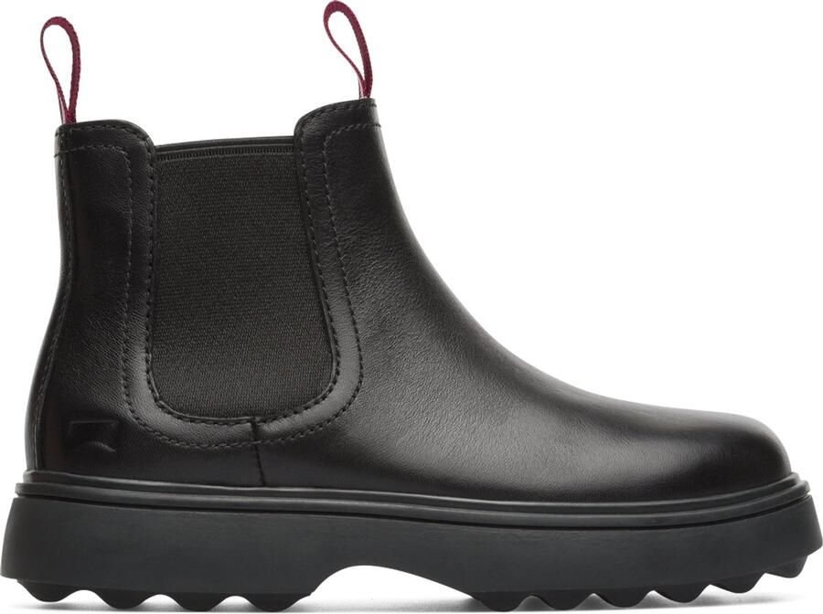 Camper Ankle Boots Crafted with Leather and Elastic Side Panels Kids Black