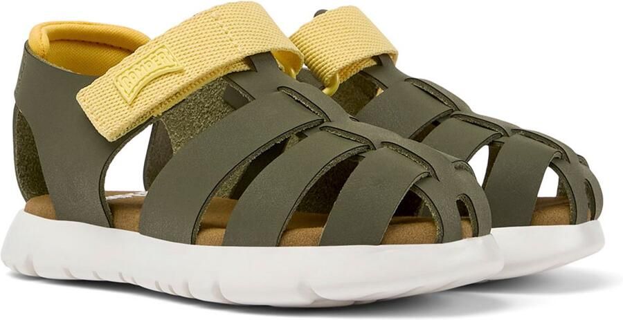 Camper Peu Cami Sandals Casual Hook and Loop Kids Green Shoes