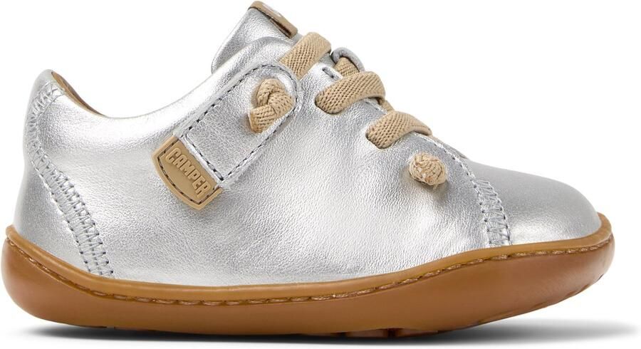 Camper Peu Cami Silver Leather Sneakers Kids Grey - Foto 2