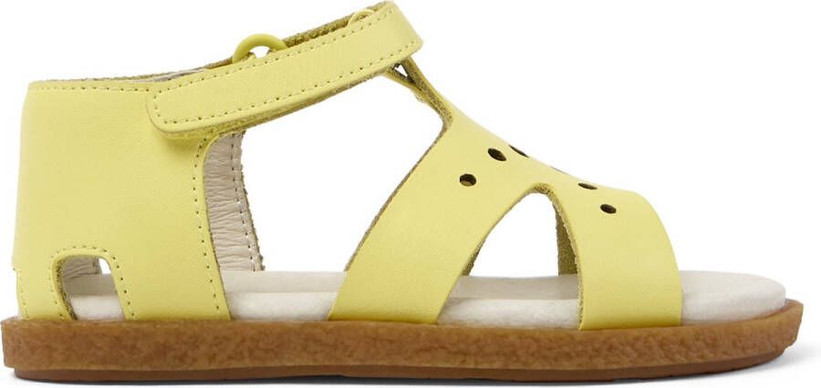 Camper Comfortable Leather Sandals with Hook-and-Loop Fastening and