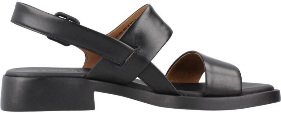Camper Zwarte platte sandalen voor vrouwen Black Dames