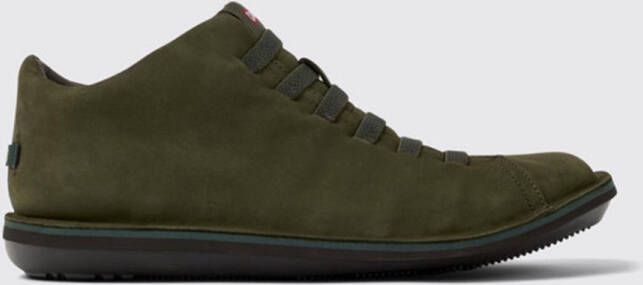 Camper Leather Upper Lace-Up Shoes with Cushioned Insole Green Sneakers