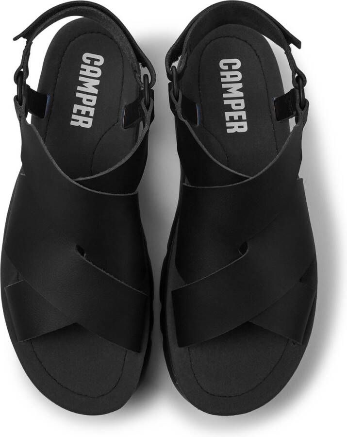 Camper Verhoog je zomerse stijl met platte zwarte sandalen Black Dames