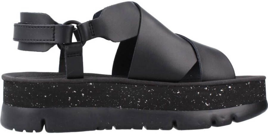 Camper Verhoog je zomerse stijl met platte zwarte sandalen Black Dames