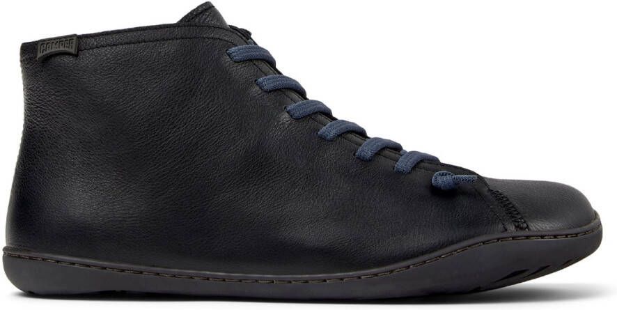 Camper Zwarte leren enkellaarzen met uitneembare inlegzolen Black Heren