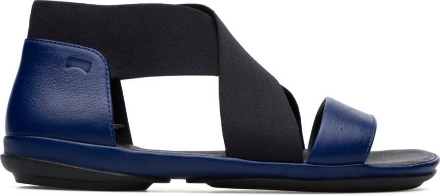 Camper Blauwe Leren Platte Sandalen voor Vrouwen Blue Dames