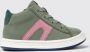 Camper Twins Leather HighTop Sneakers Kids Green - Thumbnail 1