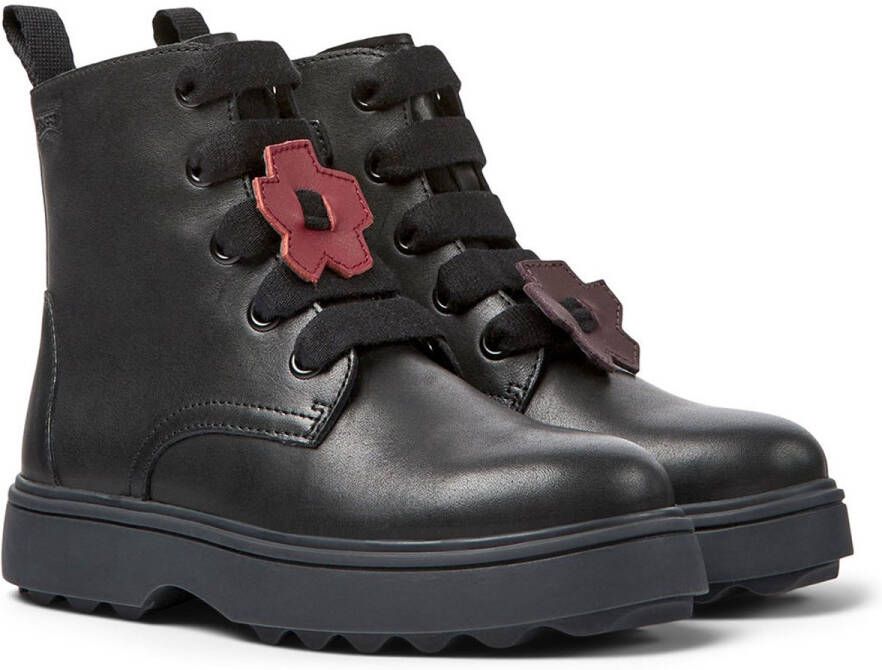 Camper Lab Laceup Boots Chunky Sole Kids Black Shoes